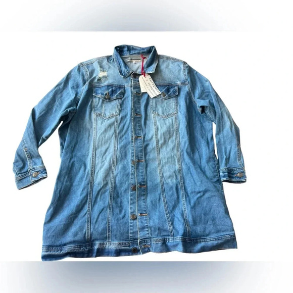NWT Standards and Practices Plus Size Light Wash Denim Oversized Jean Jacket 2X - Picture 2 of 5